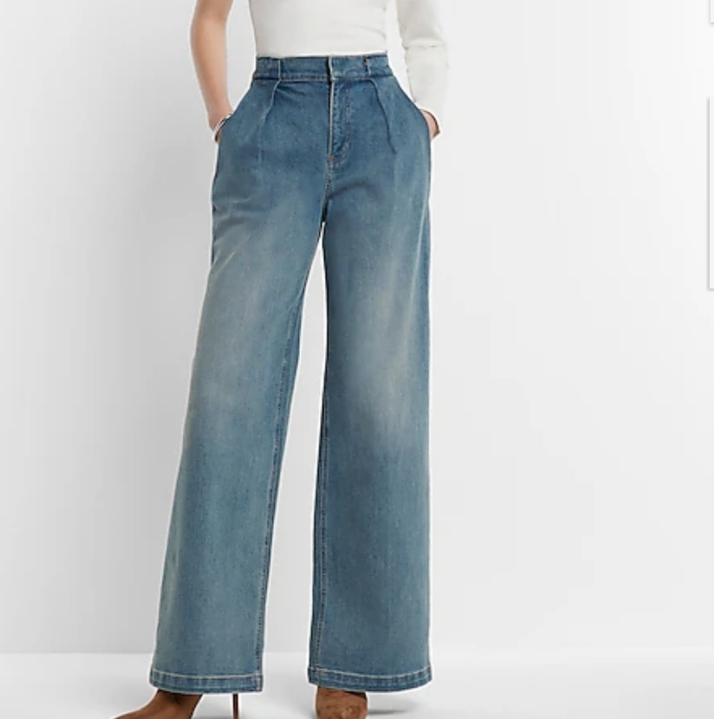 Express Blue Flare & Wide Leg Jeans